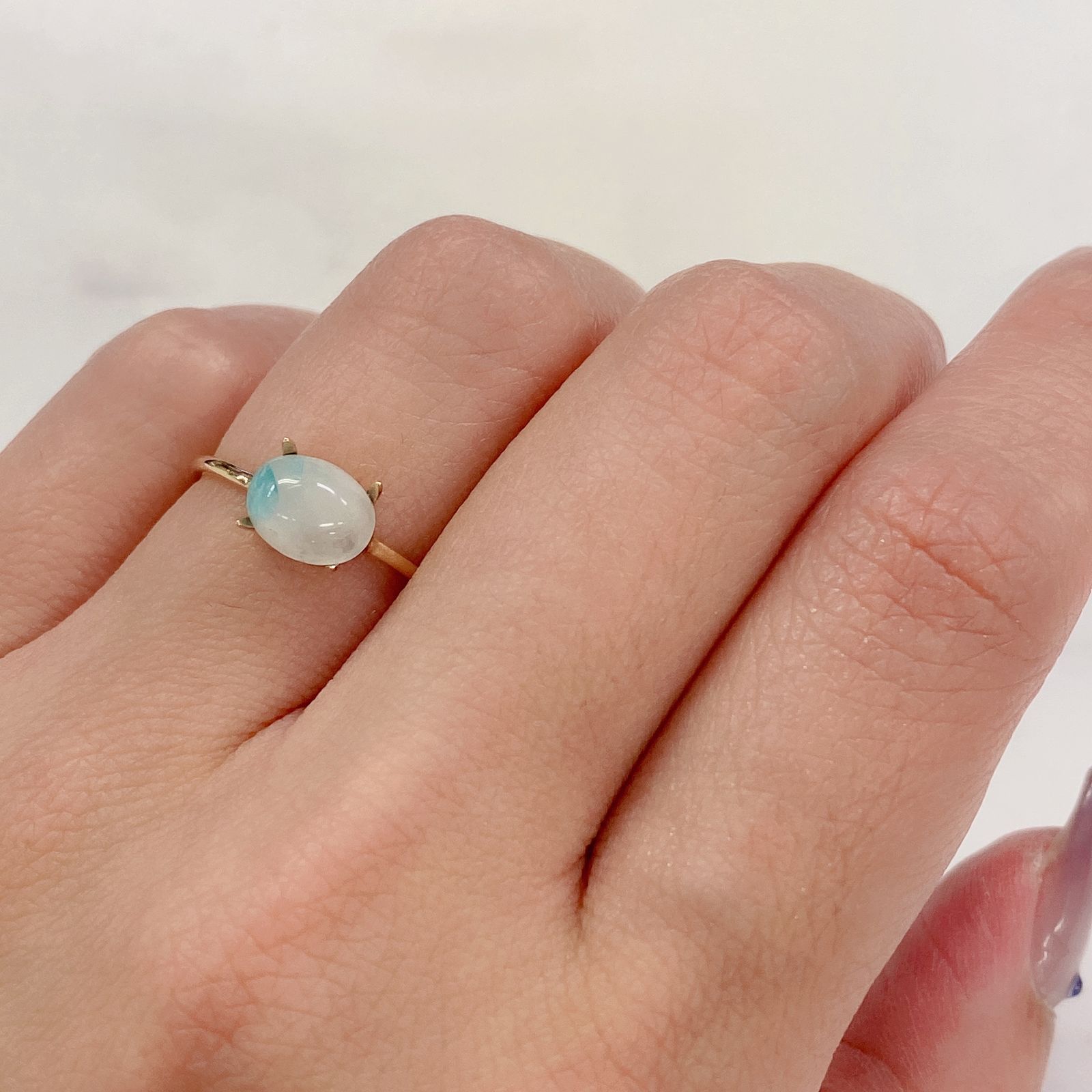 パライバトルマリンインクォーツ(宝石名トルマリンインクォーツ/別名パライバ・トルマリンインクォーツ) ブラジル産 1.26ct 識別済[210711997]7.8×6.2mm前後