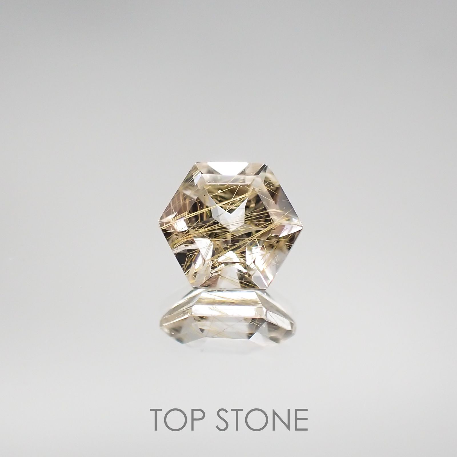 ◇ヘキサゴンカット◇ルチルクォーツSA ブラジル産 ルース 0.51ct[210611302]5×5mm前後