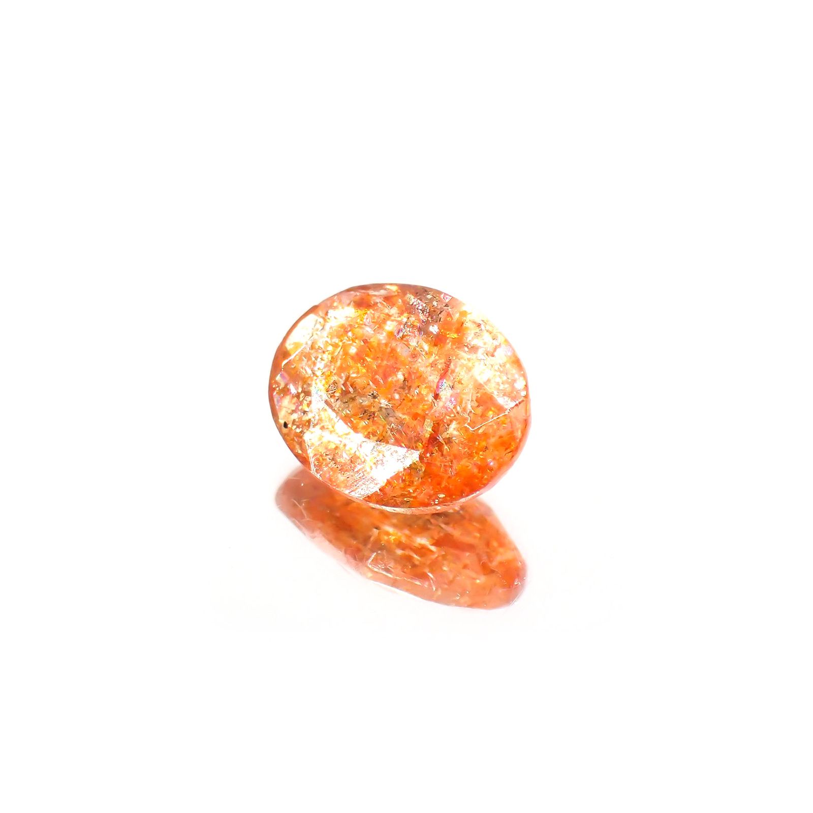 イリュージョンサンストーン(宝石名フェルドスパー) タンザニア産 1.46ct 識別済[250812301]9×7.3mm前後