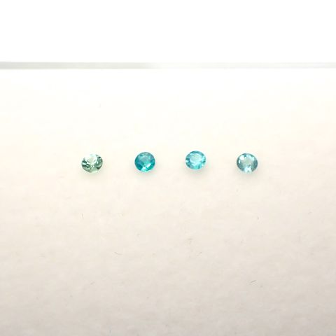パライバトルマリン カラーグラデーション4pcsセット ブラジル産 0.13ct(4pcs合計)[230220488]1.9-2.0x1.9-2.0mm前後