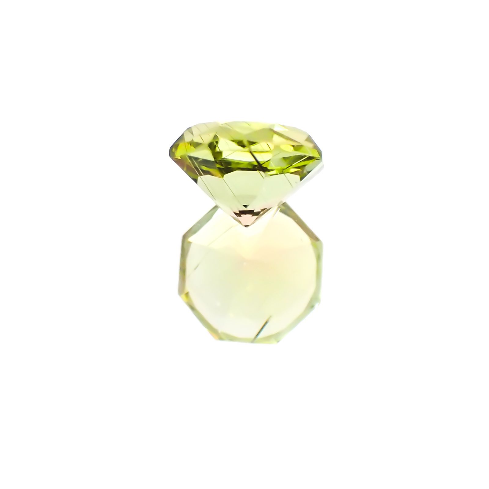◇オクタゴンカット◇イエロートルマリン SA(宝石名イエロー・トルマリン)ブラジル産 0.55ct 識別済[231124202]5x4.9mm前後