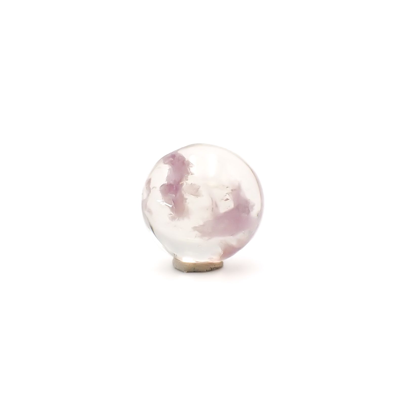 レピドライトインクォーツ ブラジル・ミナスジェライス州産 7.64ct / 13x12.8mm前後 [260331882]