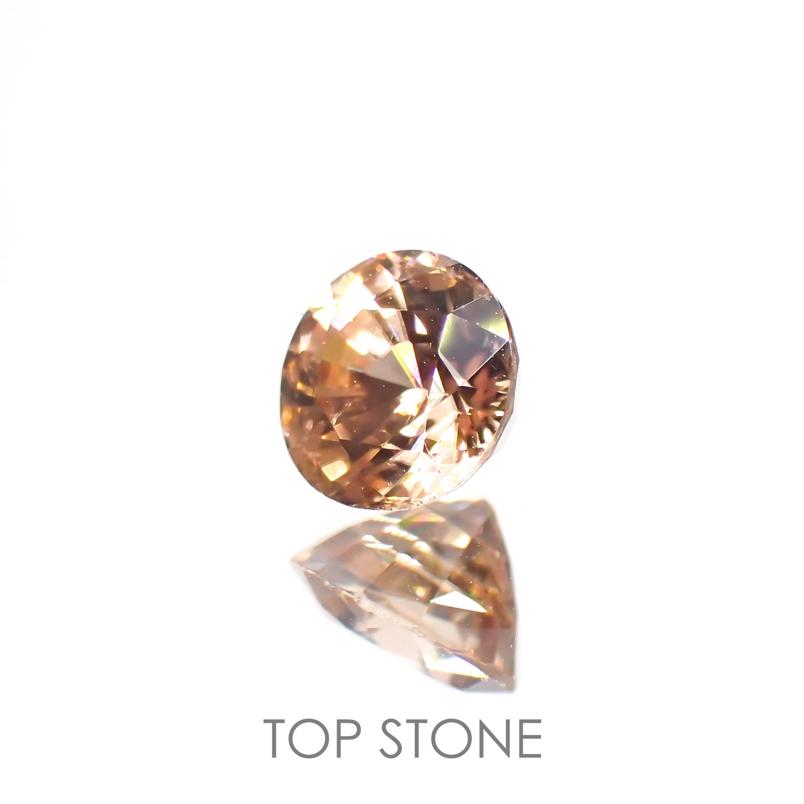 オレンジジルコン(宝石名ジルコン) スリランカ/カンボジア産 1.00ct 識別済[20128044]5.4×5.4mm前後