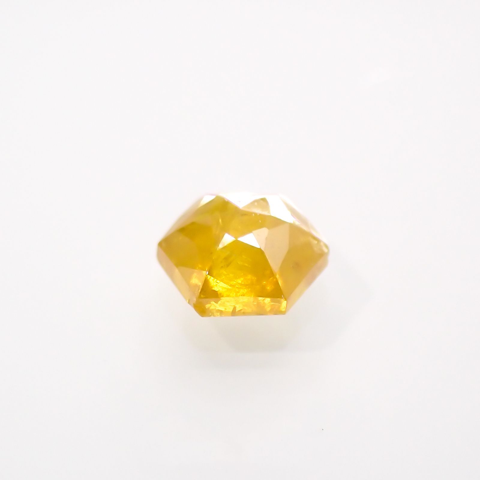 ◇ヘキサゴンアンティークカット◇イエローダイヤモンド(宝石名ダイアモンド) 南アフリカ産 0.10ct 識別済[210813120]2.6×2.6mm前後