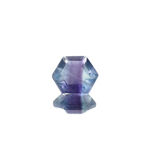 ◇ヘキサゴンカット◇パーティカラーフローライト フルオレッセンス 中国産 2.95ct[240628192]8.3x8.2mm前後