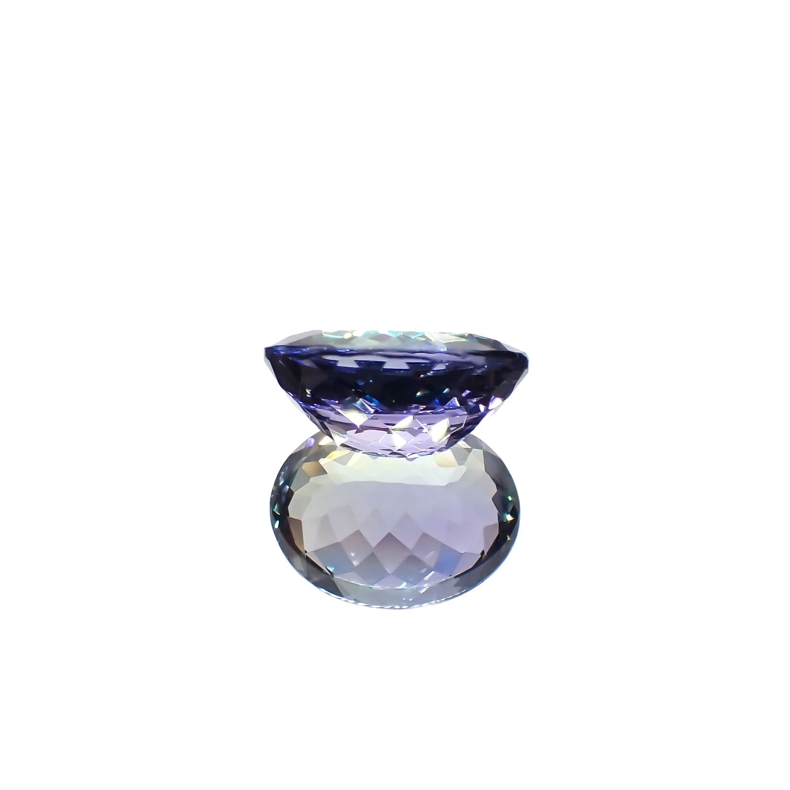 バイカラータンザナイト(宝石名ゾイサイト)タンザニア産 3.39ct 識別済[231224807]10.7x8.5mm前後