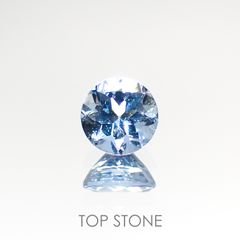 アクアマリン サンタマリアカラー(宝石名アクアマリン) モザンビーク産 0.47ct 識別済[210912603]4.9×4.9mm前後