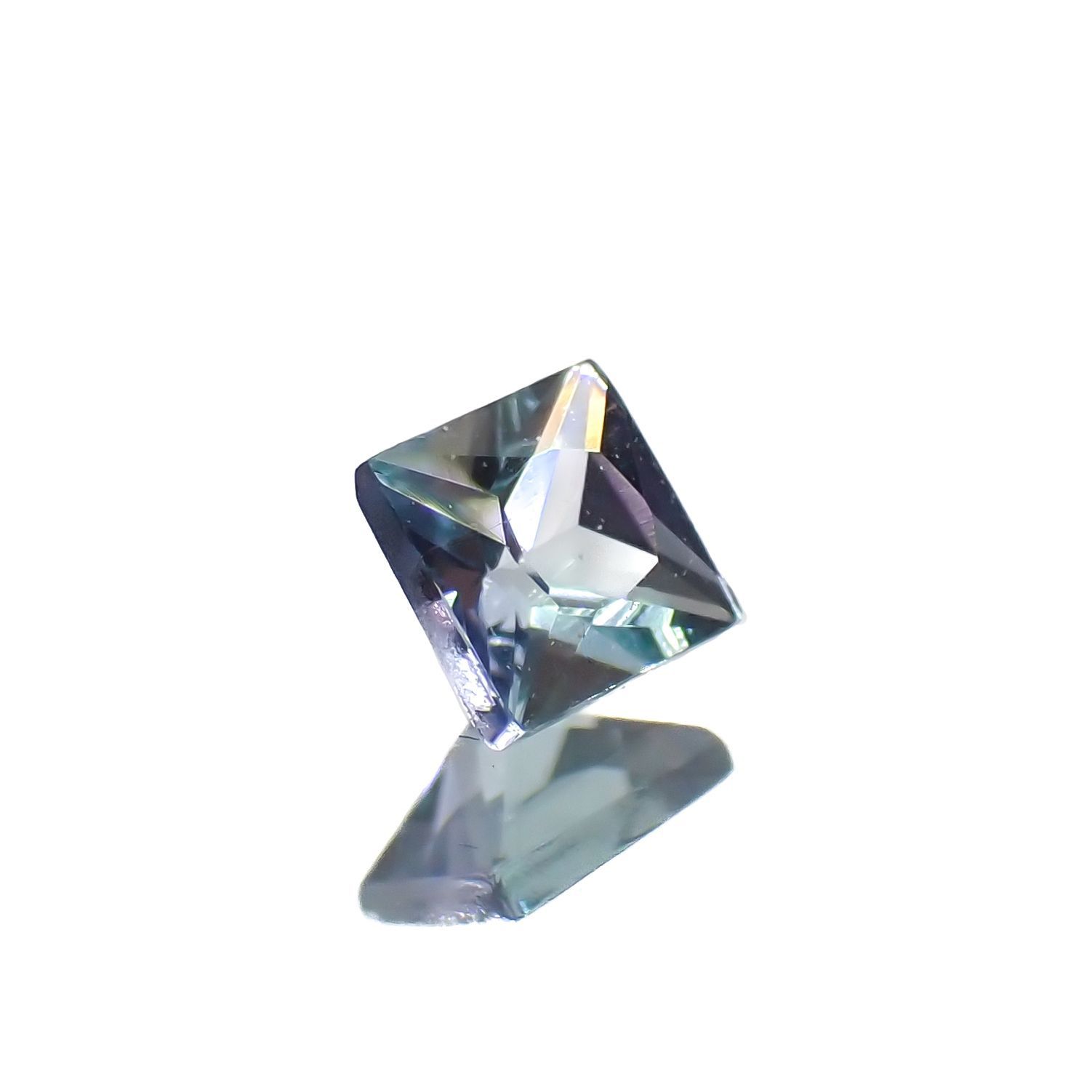 ◇プリンセスカット◇ブルーグリーンコーネルピン(宝石名コーネルピン)タンザニア産 0.080ct 識別済[221219238]2.1x2.2mm前後