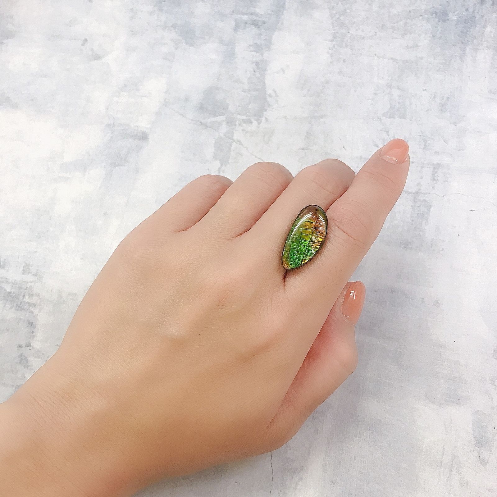 ◇フリーフォーム◇アンモライト トリプレット カナダ産 8.33ct[220817407]23x11.2mm前後