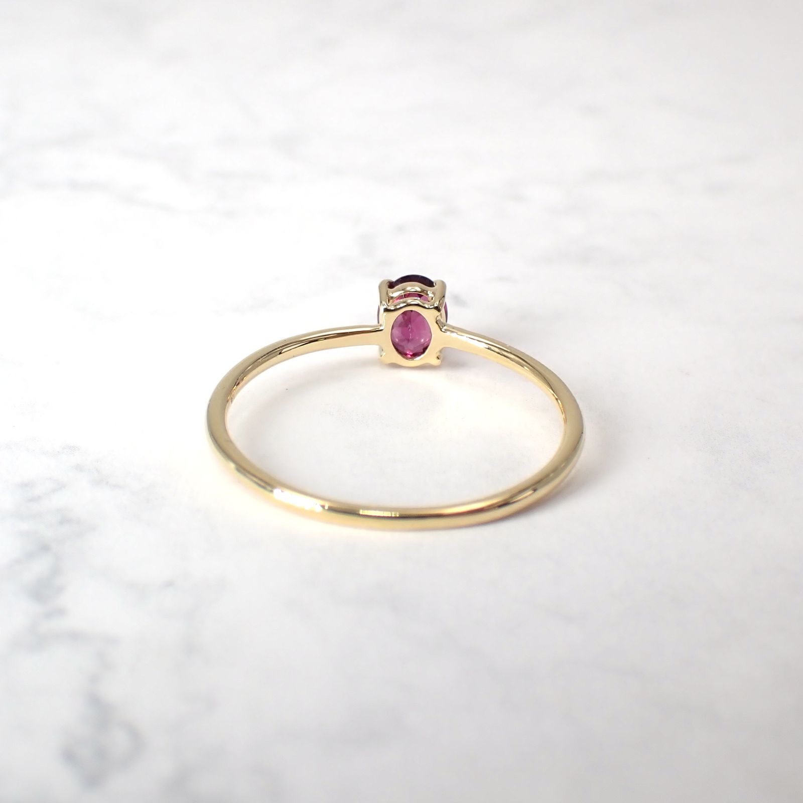 リング空枠：石留め▶グレープガーネット（お客様製作例）