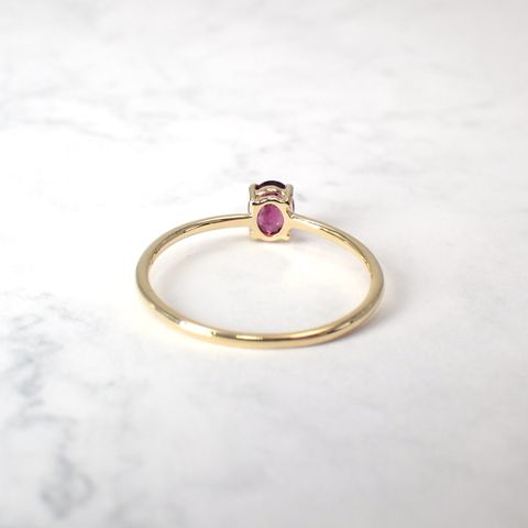 リング空枠：石留め▶グレープガーネット（お客様製作例）