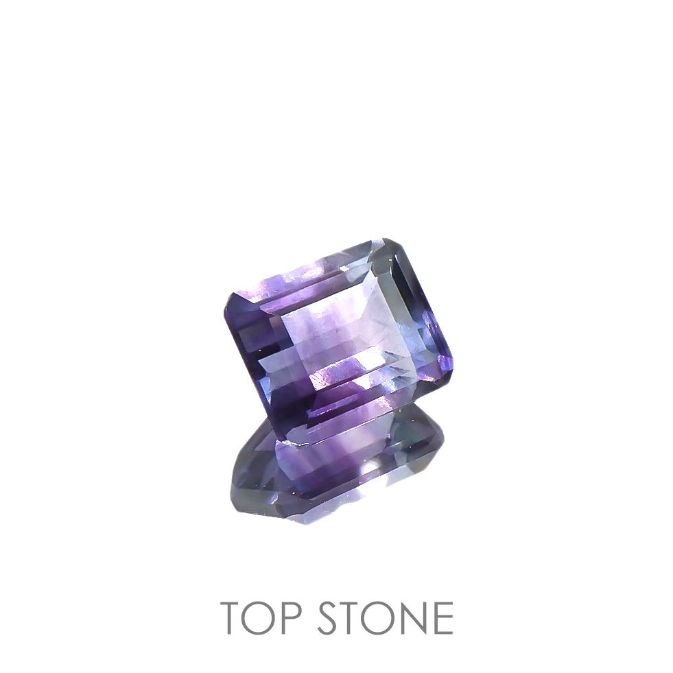 パーティカラーフローライト(宝石名フルオライト)ブラジル産 4.63ct 識別済[220115086]10.1x8.2mm前後