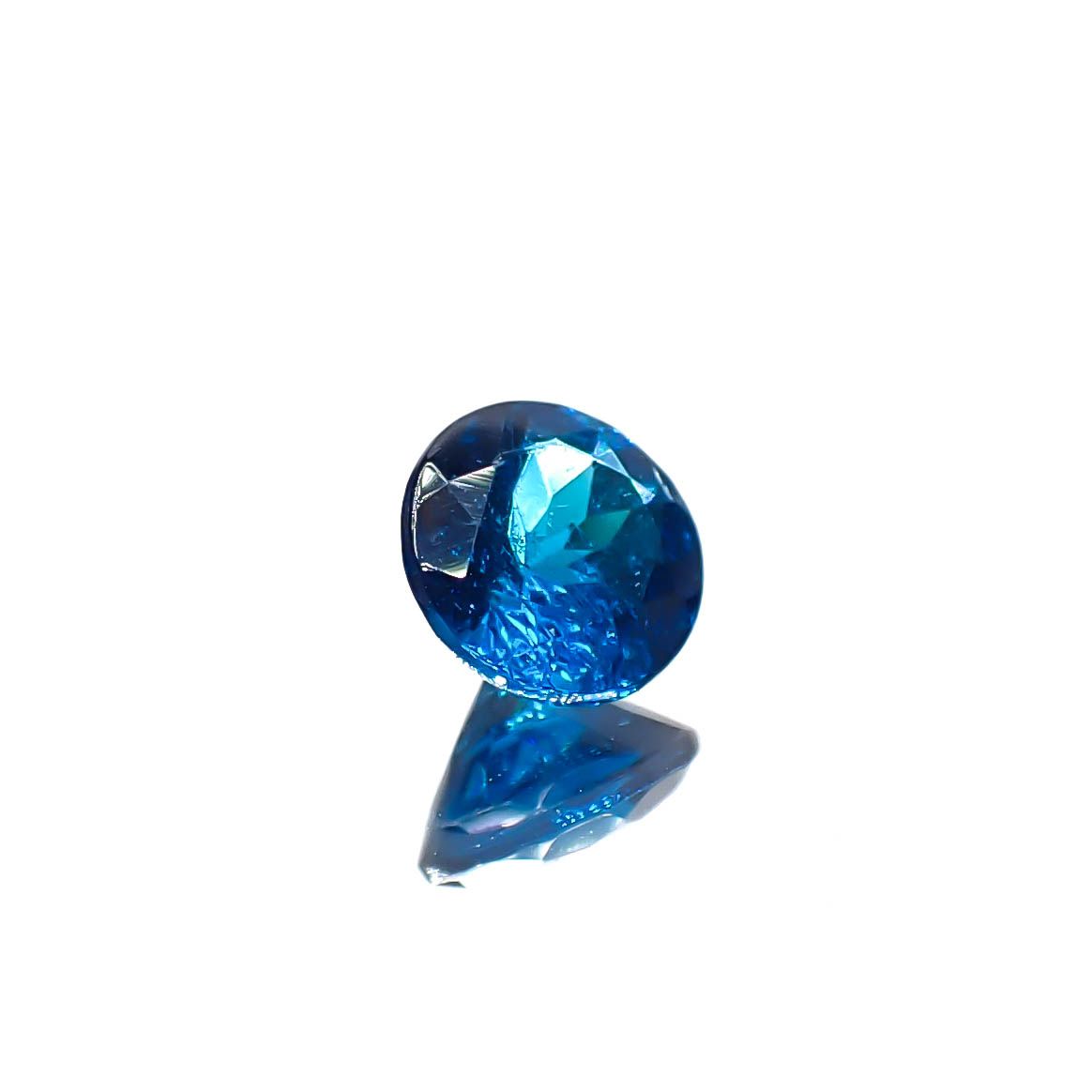 ディープブルーアパタイト マダガスカル産 0.41ct[240828632]4.8x4.7mm前後