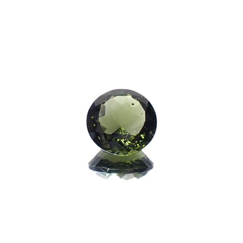 モルダバイト(宝石名モルダバイト)発見地：旧チェコスロバキア 4.07ct 識別済[231224825]11x11mm前後