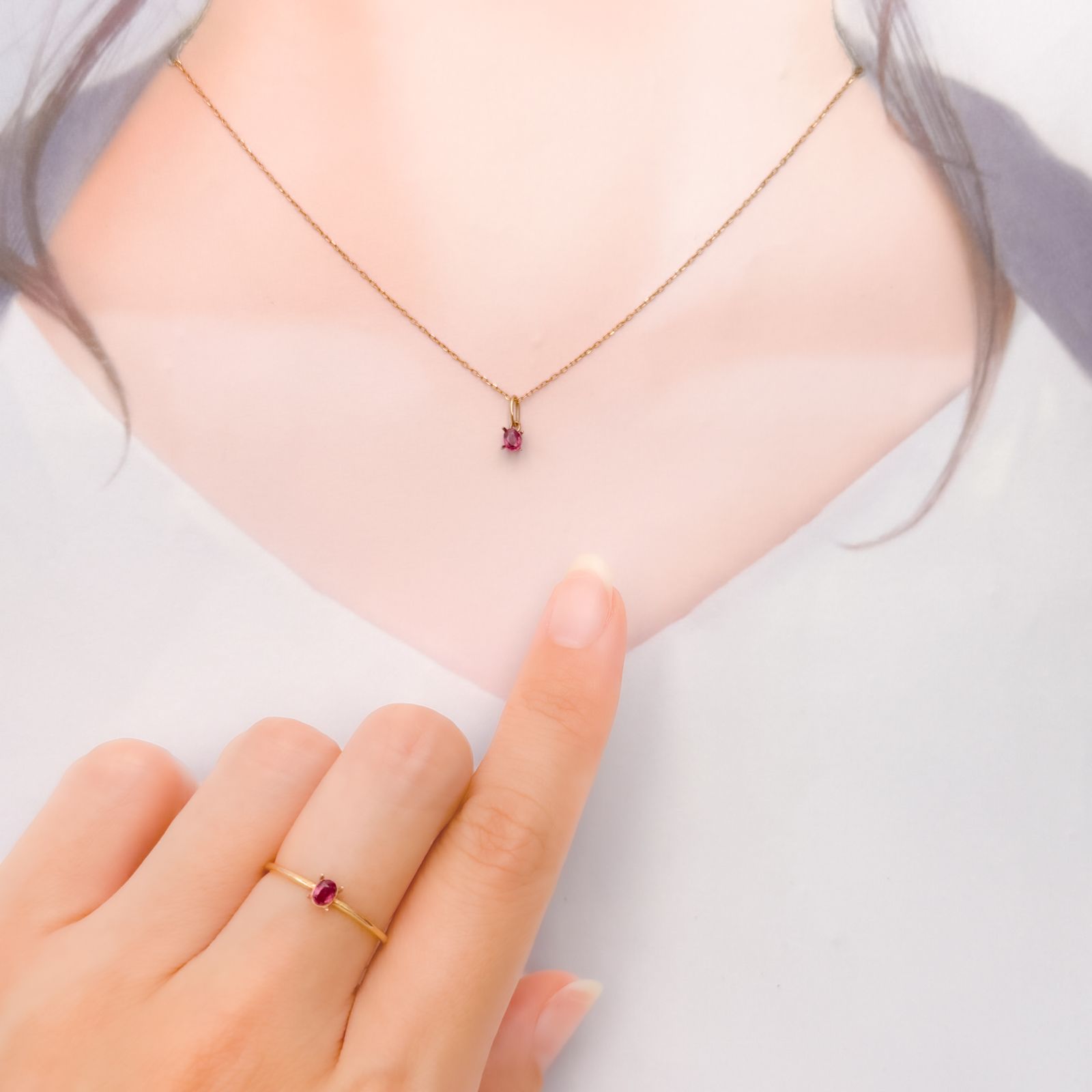 ◇ペアセット◇ルビー モザンビーク/ビルマ産 0.29ct(2pcs合計) [250630555]3.3-3.4x2.5mm前後