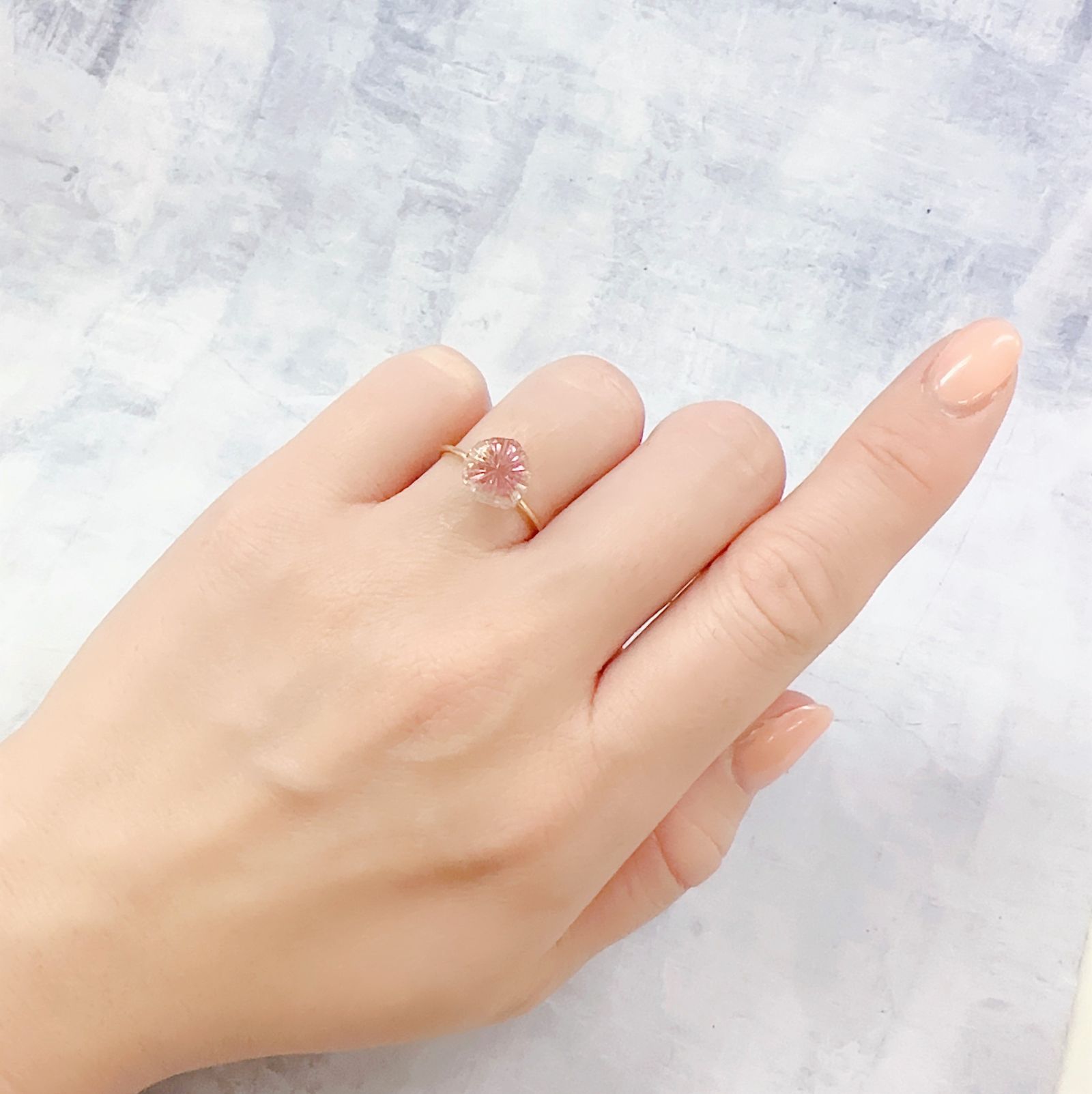 ◇甲州貴石切子Plus Three◇ピンクトルマリン カード付き(宝石名トルマリン)ブラジル産 1.25ct 識別済[230119998]9.1x8.6mm前後