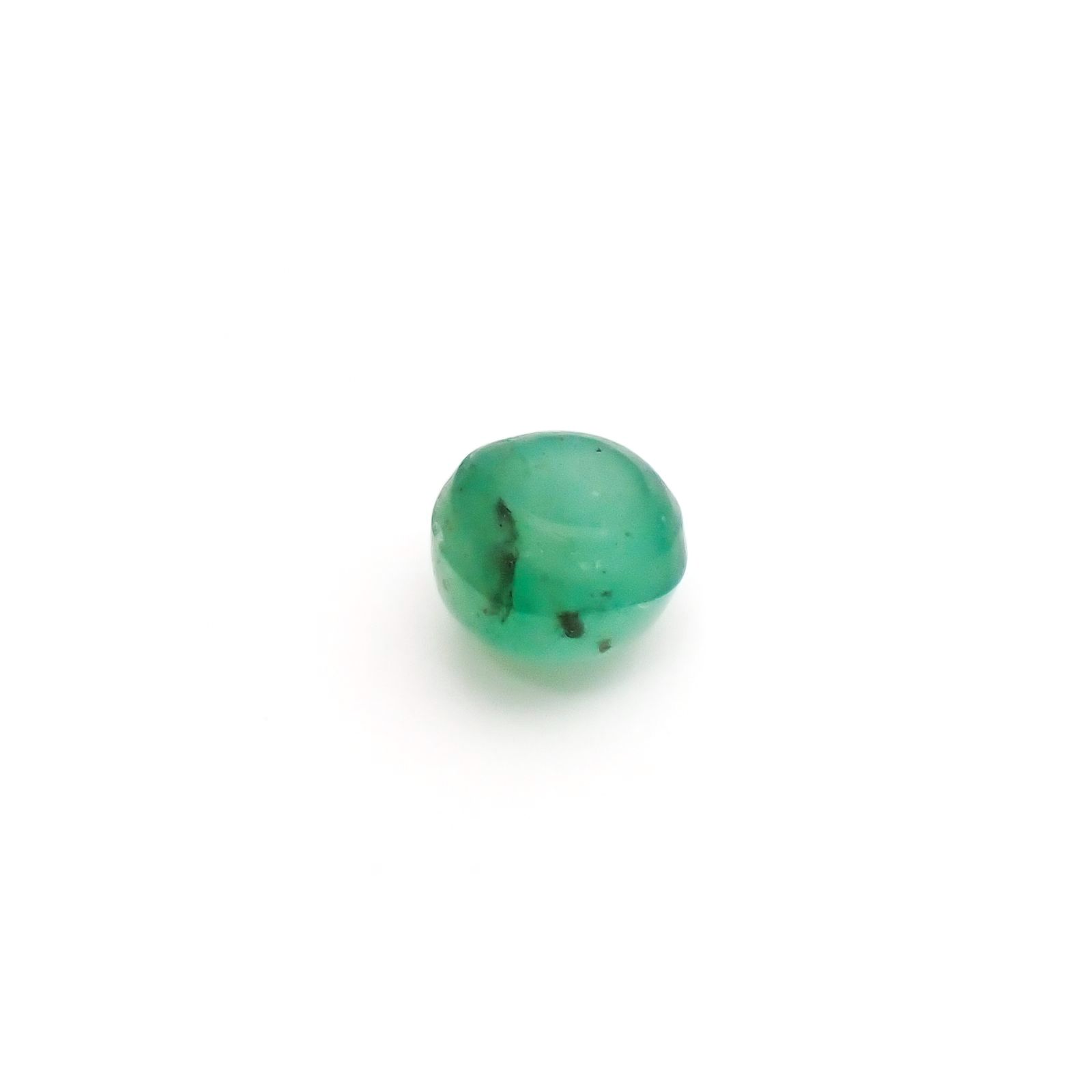 エメラルドキャッツアイ(宝石名エメラルド・キャッツアイ) コロンビア産 0.922ct ソ付(彩珠)[210711666]5.5×5.1mm前後