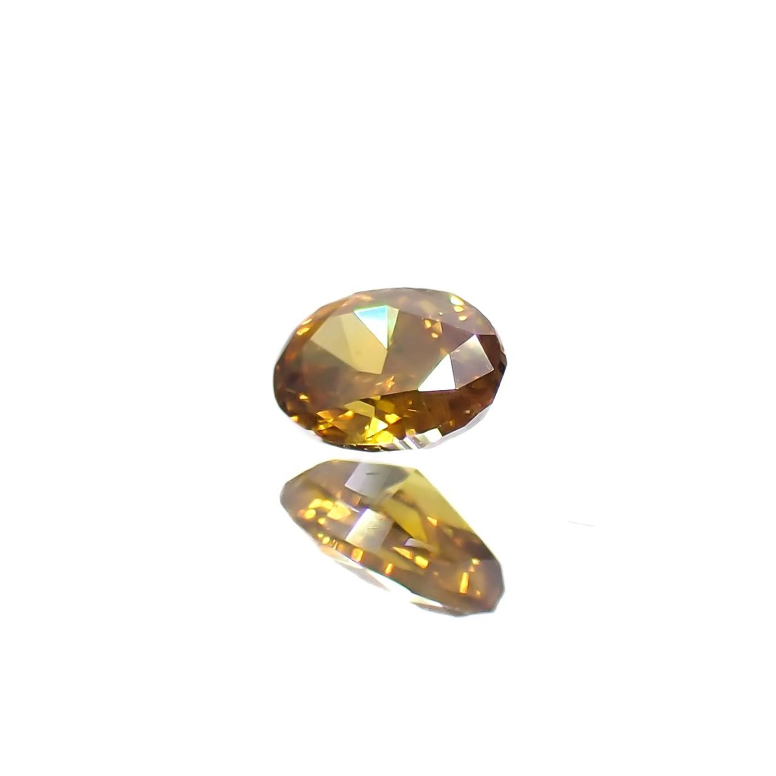 イエローダイヤモンド SI-2 | FANCY DEEP BROWNISH YELLOW ORANGE (宝石名ダイアモンド) ソ付(CGL) 0.151ct / 3.87x2.68mm前後 [240125395]