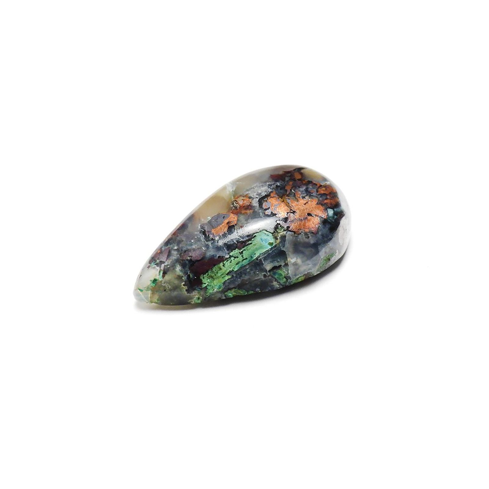 コッパークリソコラインカルセドニー インドネシア産 21.81ct / 23.4x13.9mm前後 [240125549]