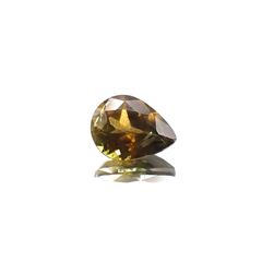 ゴールドシーンサファイア非加熱(宝石名シーン・サファイア) ケニア産 0.91ct 識別済[250711631]7.1×5.4mm前後