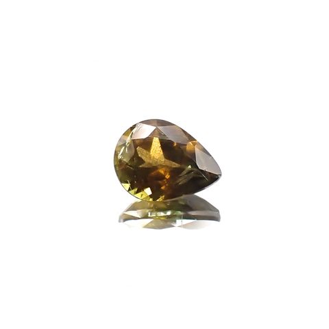 ゴールドシーンサファイア非加熱(宝石名シーン・サファイア) ケニア産 0.91ct 識別済[250711631]7.1×5.4mm前後