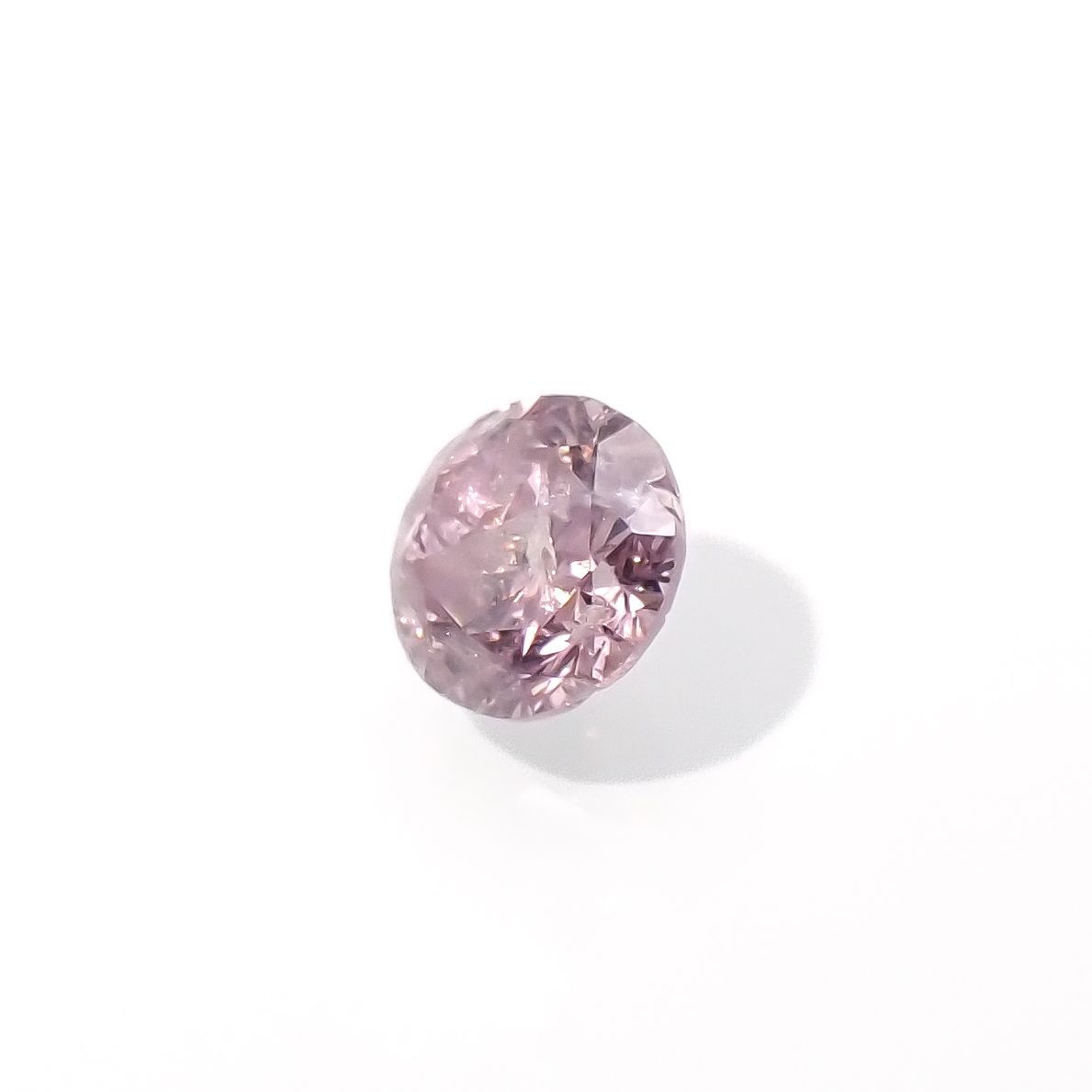ピンクダイヤモンド(宝石名ダイアモンド I-2/FANCY PURPLISH PINK) 0.082ct ソ付(CGL)[230120130]2.67x2.73mm前後