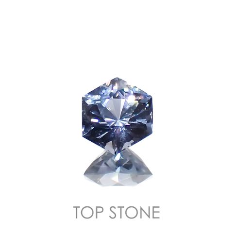 ◇ヘキサゴンカット◇バイオレットスピネル(宝石名スピネル)ビルマ/マダガスカル産 0.38ct 識別済[230220662]4.2x4.1mm前後