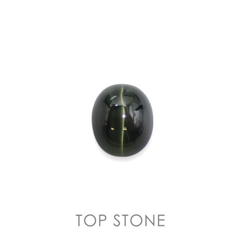 ダイオプサイドキャッツアイ(宝石名ダイオプサイト・キャッツアイ)ロシア産 4.576ct ソ付(CGL)[230120301]10x8.1mm前後