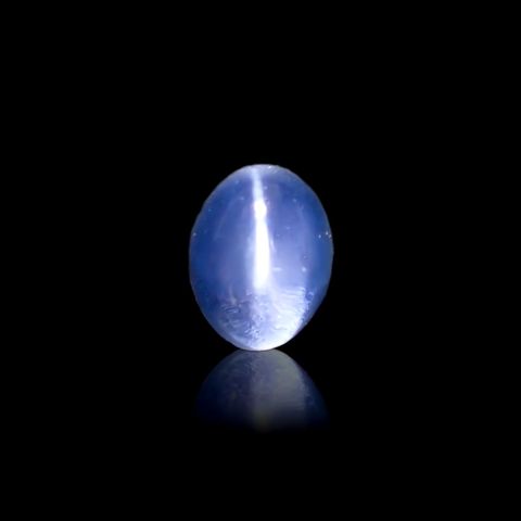 アパタイトキャッツアイ(宝石名ブルー・アパタイト・キャッツアイ)マダガスカル産 1.486ct ソ付(彩珠)[231124144]7.6x6mm前後
