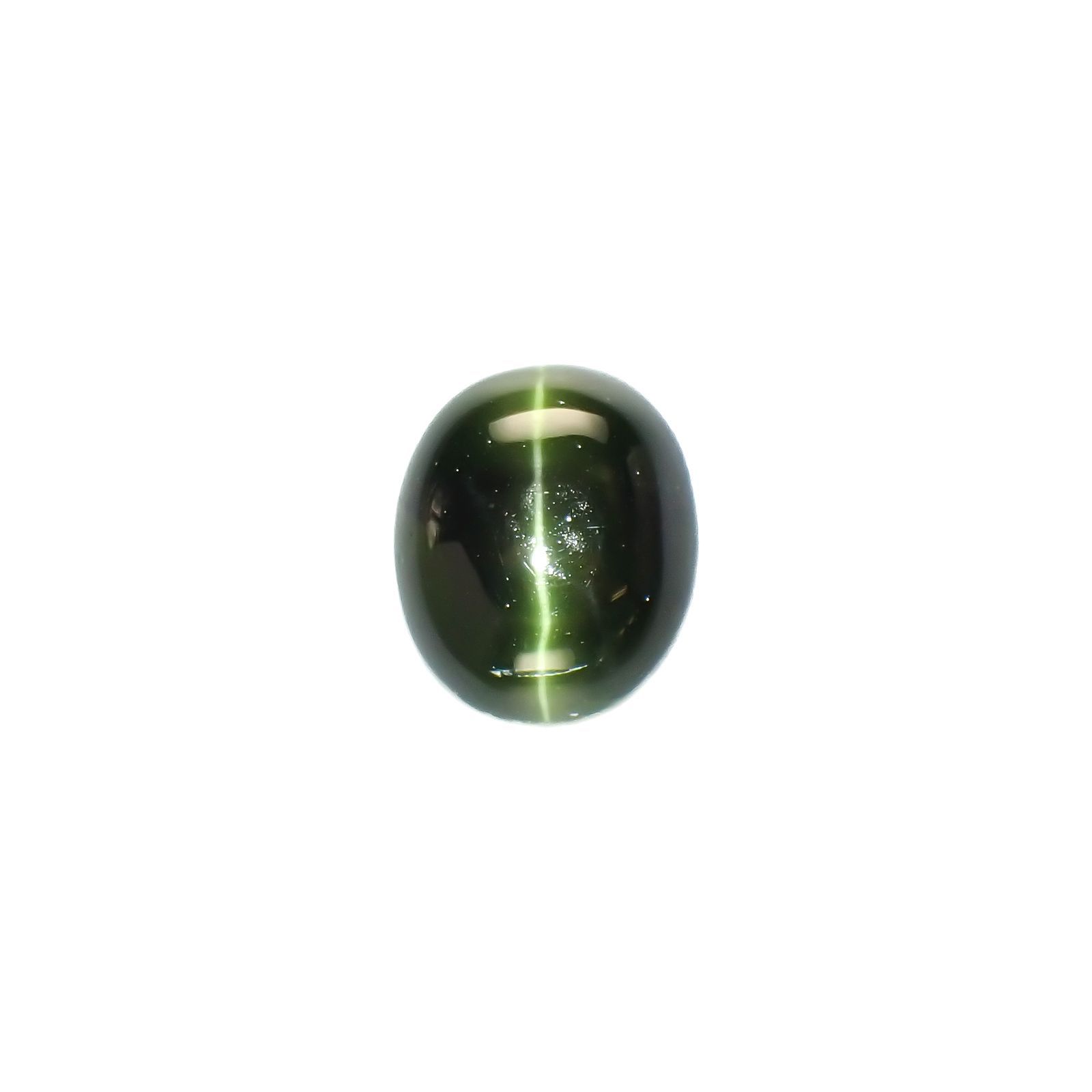 ダイオプサイドキャッツアイ(宝石名ダイオプサイト・キャッツアイ)ロシア産 2.965ct ソ付(CGL)[230120311]10x8mm前後