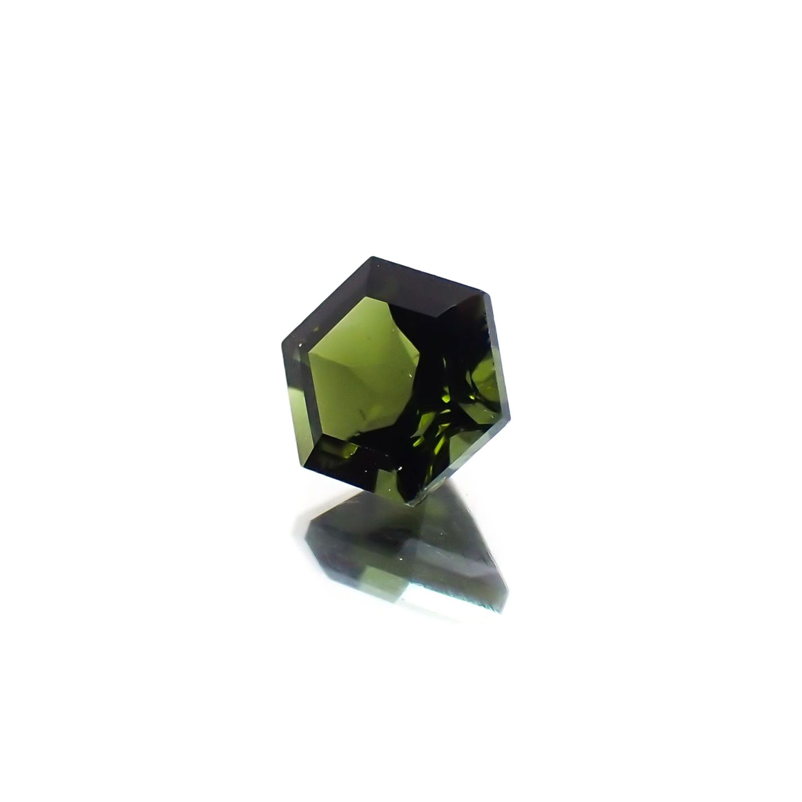 ◇ヘキサゴンカット◇グリーントルマリン(宝石名トルマリン) ブラジル/アフリカ産 識別済 0.31ct / 3.9x3.9mm前後 [21019158]