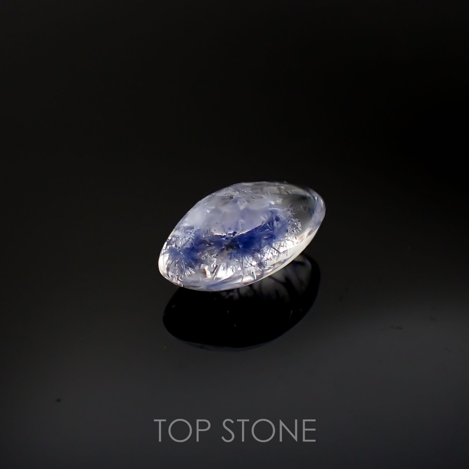 デュモルチェライトインクォーツ ブラジル産 4.31ct[220717161]13.4x8.1mm前後
