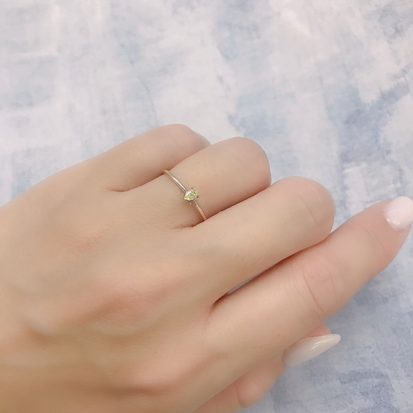 イエローダイヤモンド SI-VS(宝石名ダイアモンド) 0.12ct 識別済[220616398]3.4x2.4mm前後