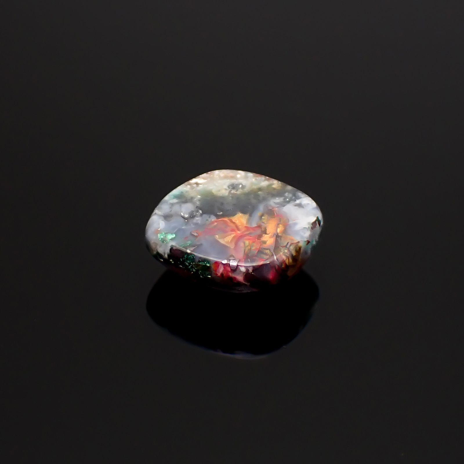 コッパークリソコラインカルセドニー インドネシア産 8.51ct / 12.7x12.5mm前後 [260932799]