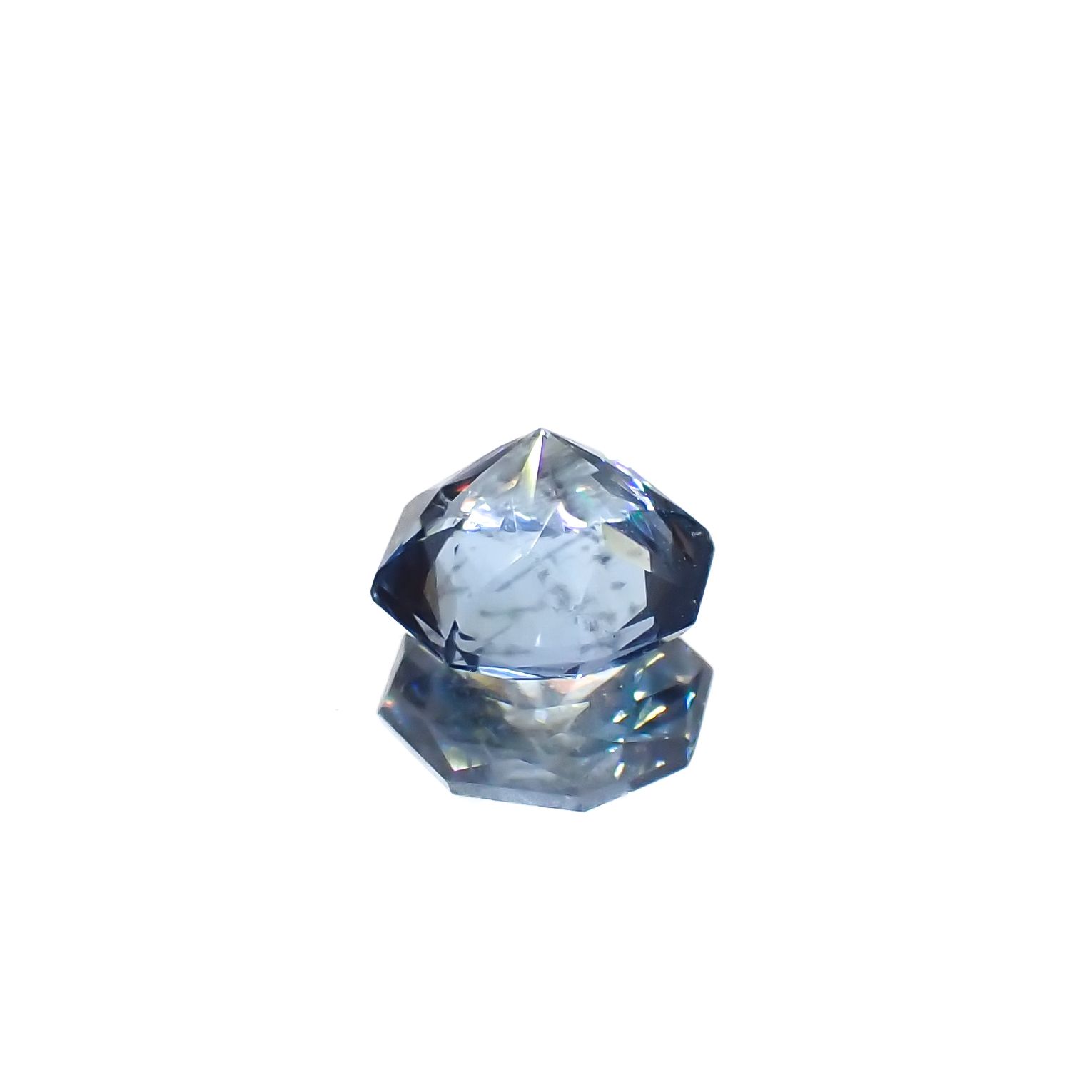 ◇オクタゴンカット◇アベンチュリンアクアマリン ブラジル・ミナスジェライス州産 0.46ct[240226004]5x4.9mm前後