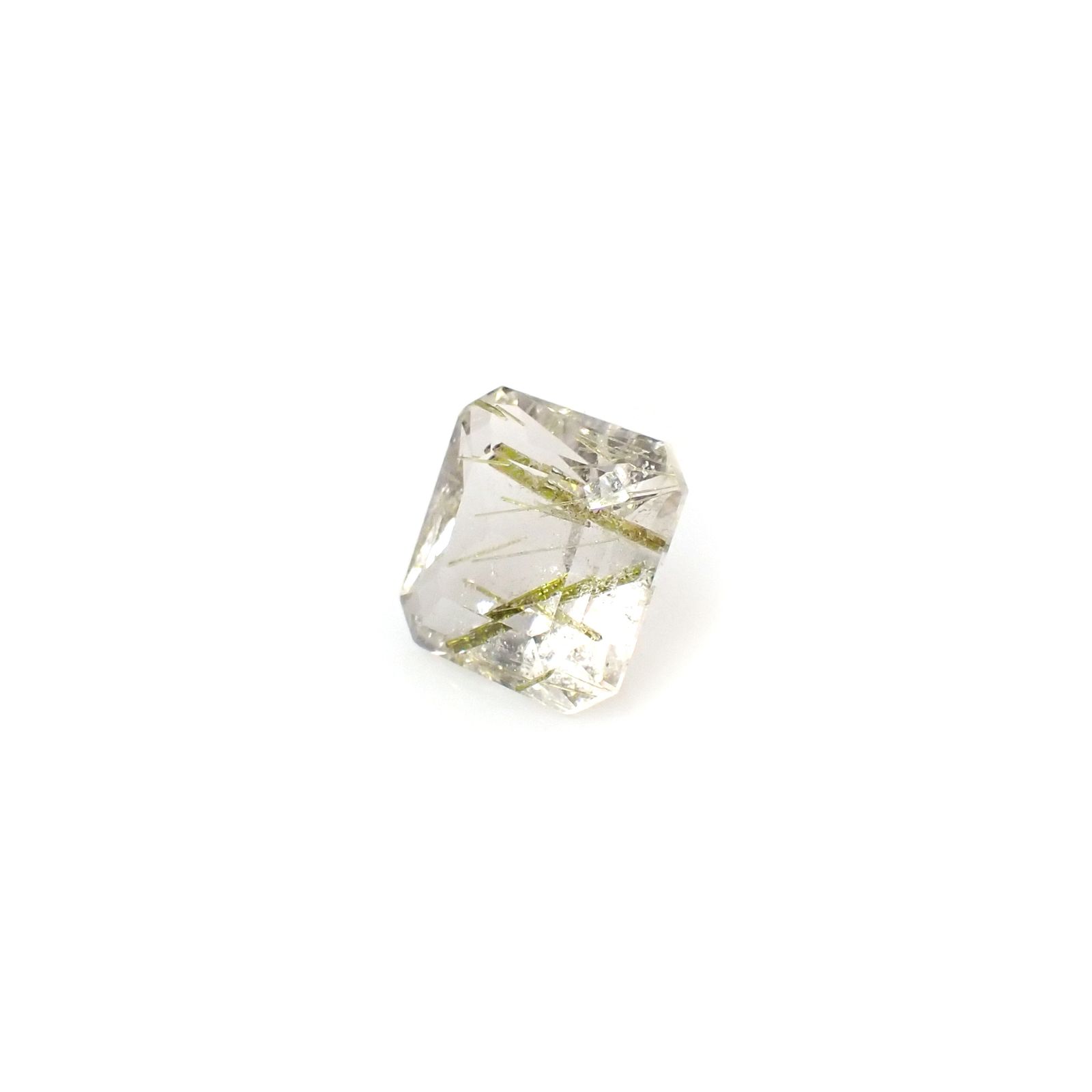 エピドートインクォーツ ブラジル産 3.85ct [240427294]9.7x9.6mm前後