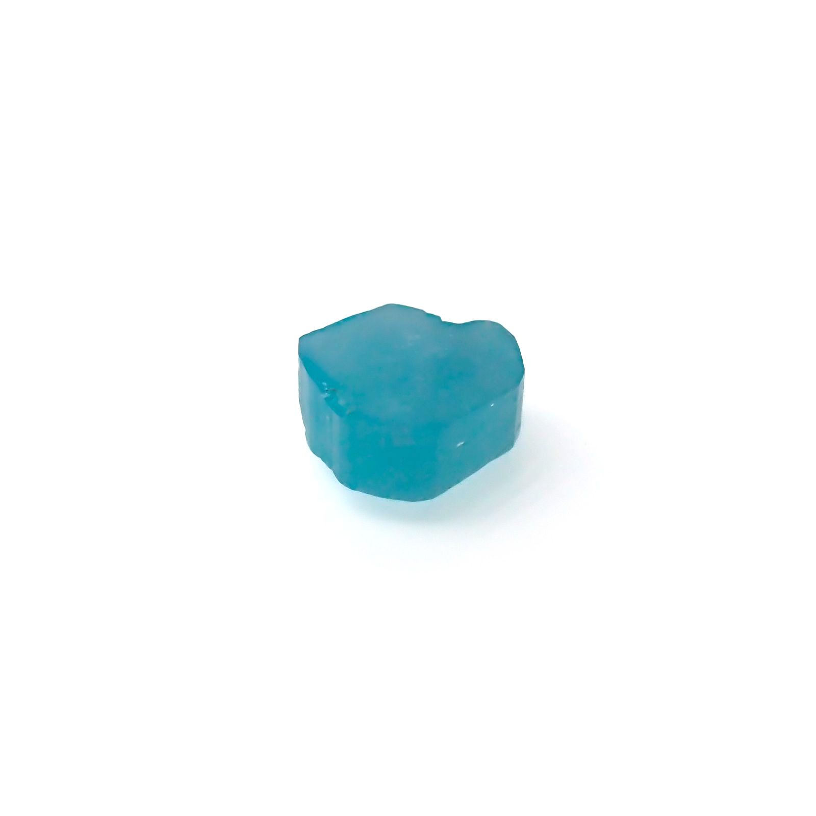 パライバトルマリン 原石スライス ブラジル・パライバ州バターリャ鉱山産 1.55ct / 6.4x7.2mm前後 [251016502]
