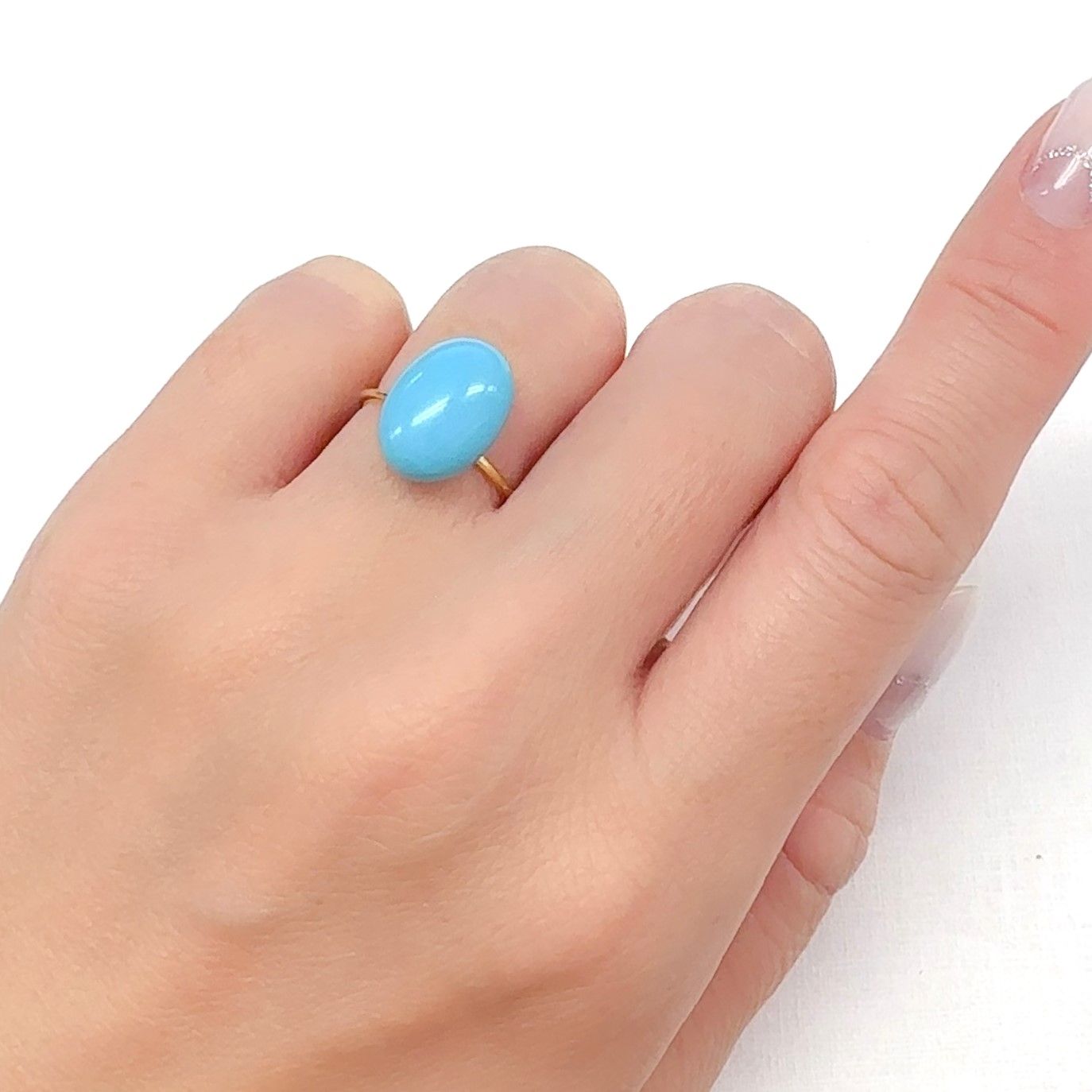 ターコイズ アメリカ・アリゾナ州キングマン産 5.28ct[240627860]13.8x10mm前後