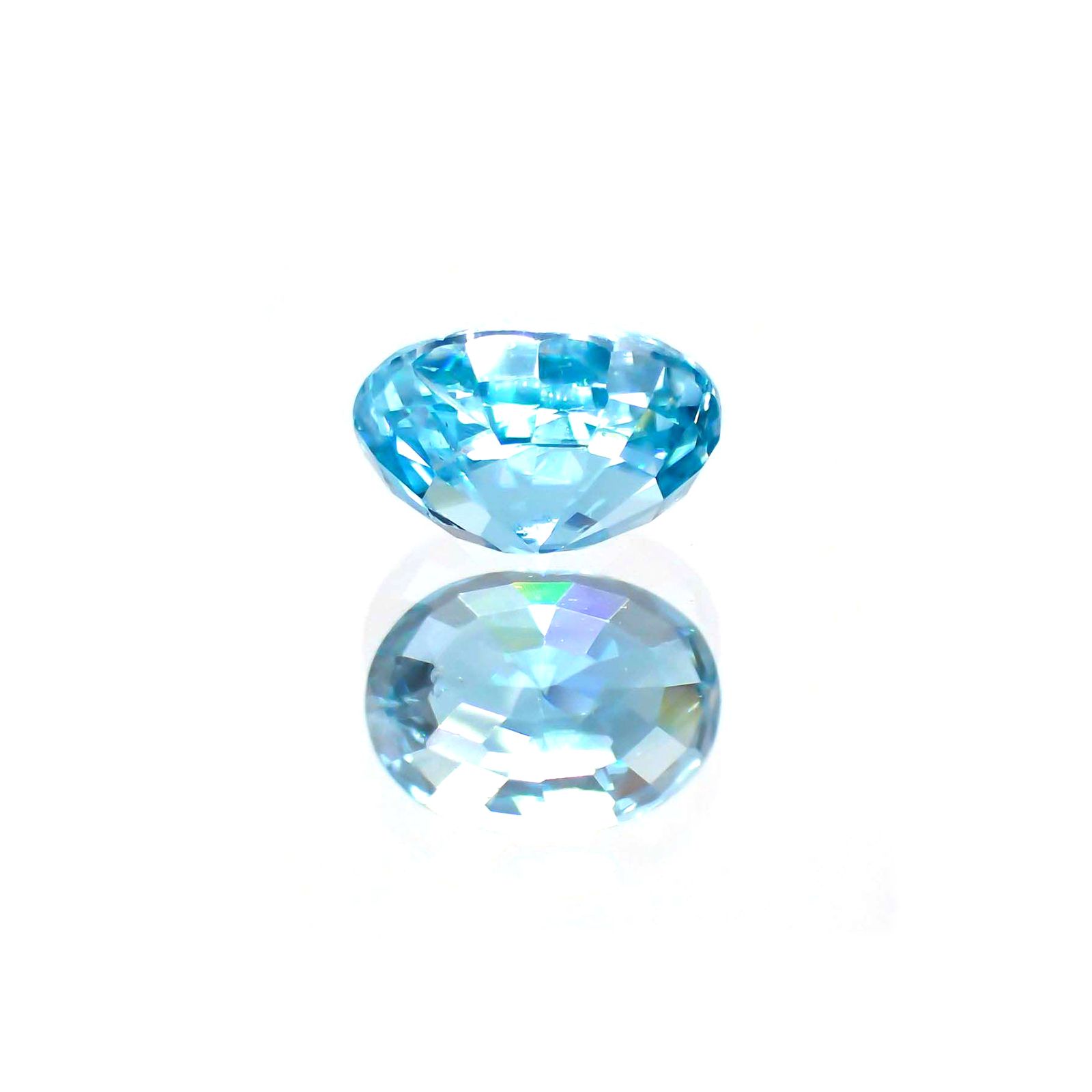 ブルージルコン(宝石名ジルコン) カンボジア産 1.51ct 識別済[251013455]7×5.1mm前後