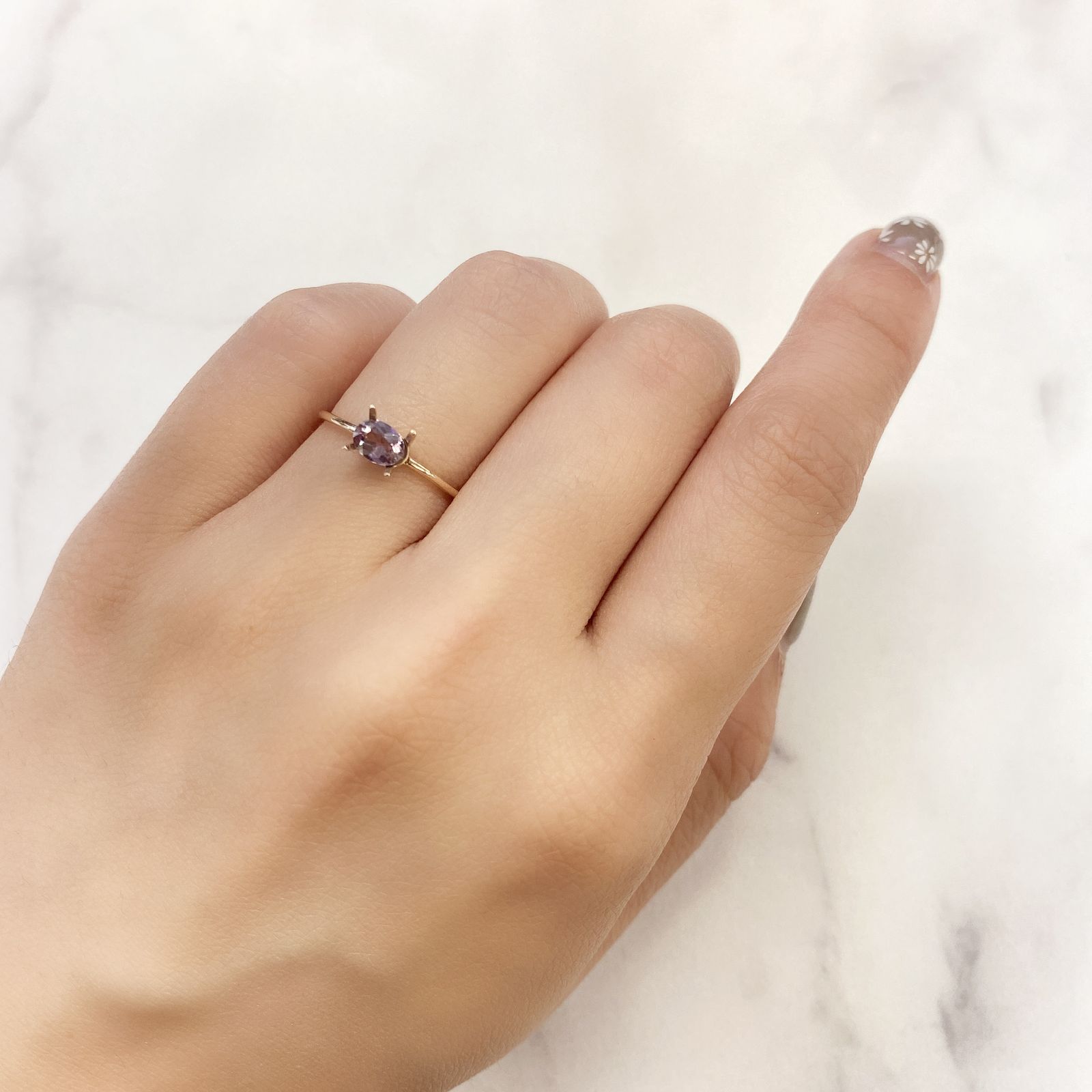 ピンクダイアスポア(宝石名ダイアスポア) アフガニスタン産 0.38ct 識別済[210912433]5.2×3.8mm前後