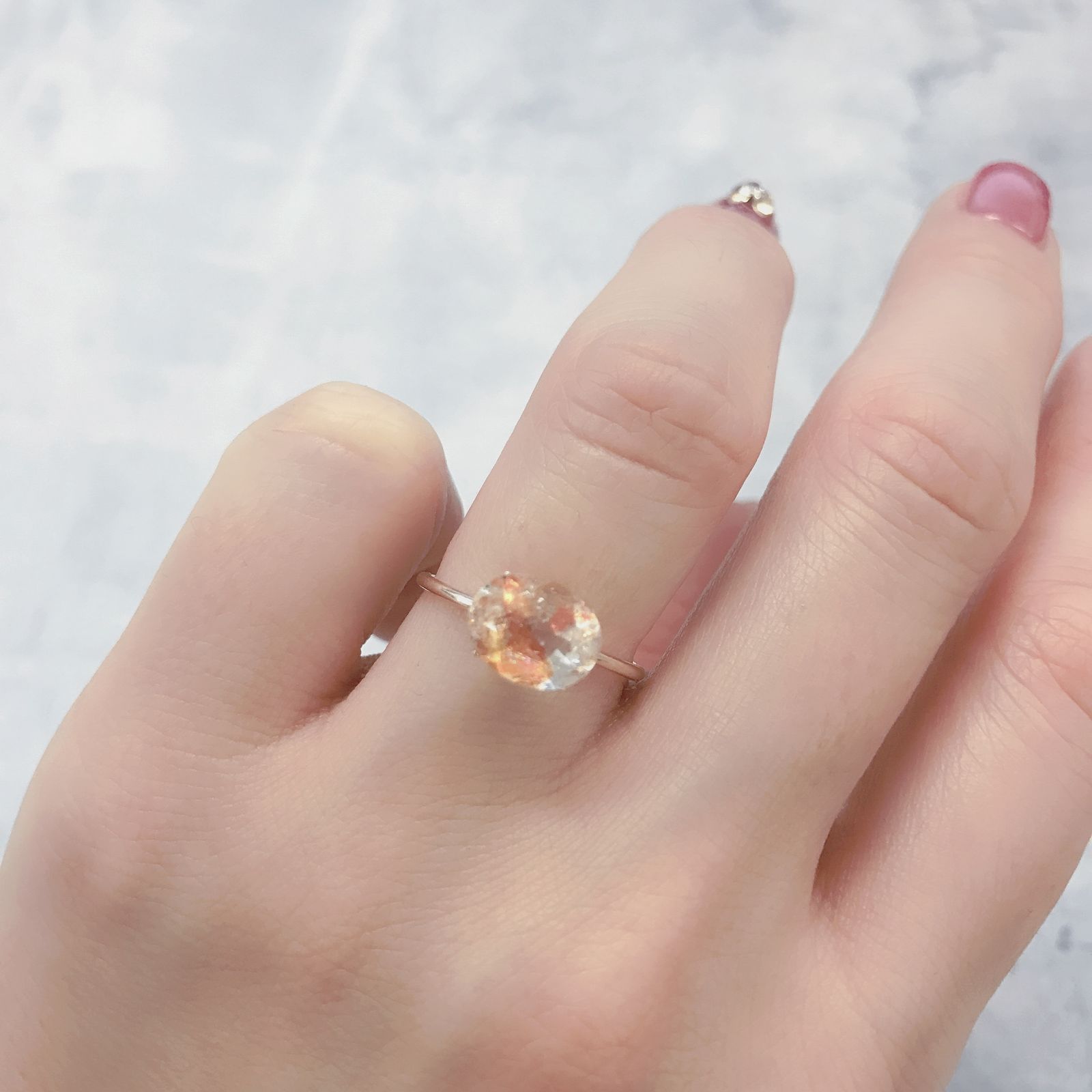 オーロラクォーツ ブラジル・ミナスジェライス産 1.73ct[220114362]8.8x7mm前後