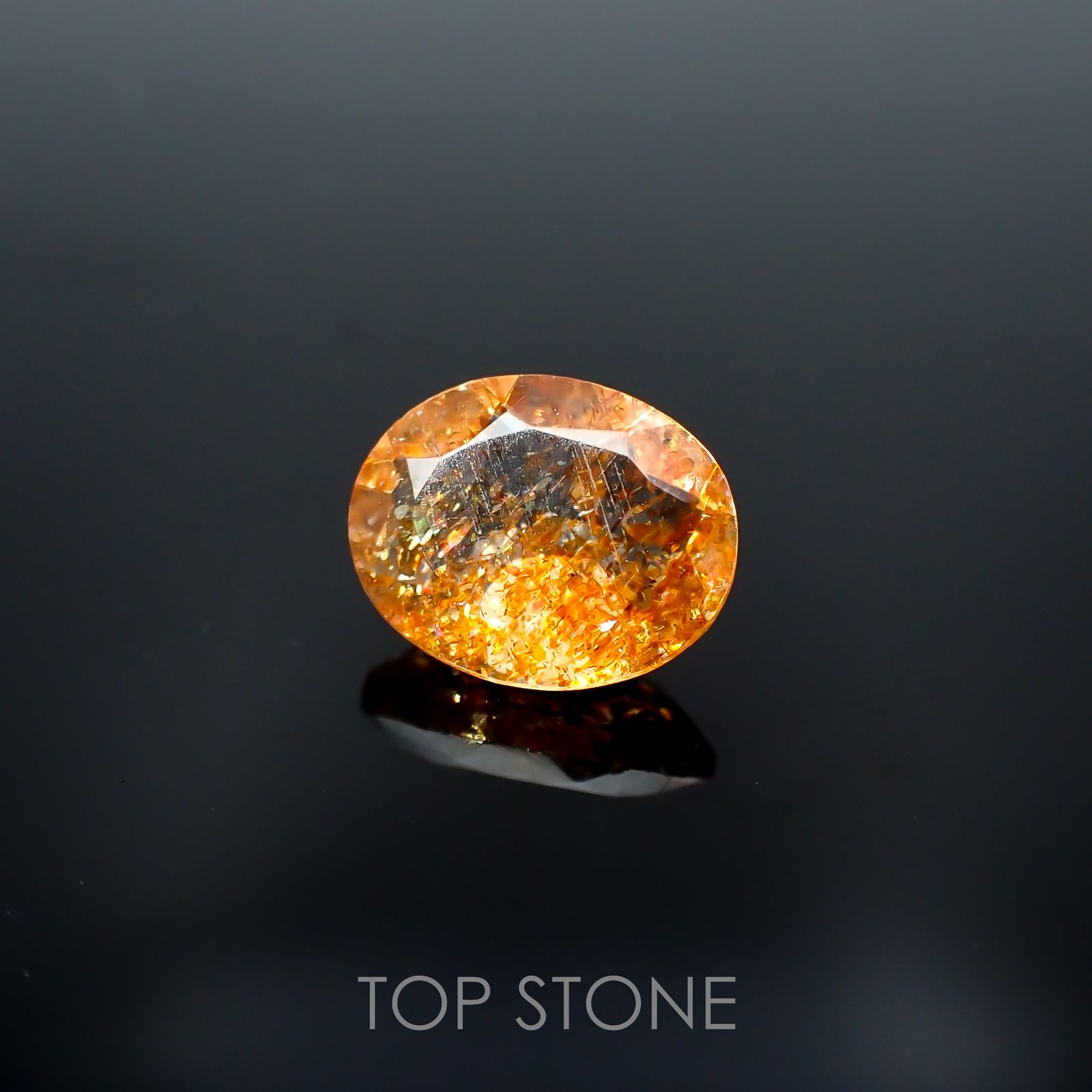 イリュージョンサンストーン インド産 1.60ct[221219254]9.1x7.2mm前後