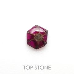 トラピッチェルビー原石スライス磨き(宝石名トラピッチェ・ルビー)ミャンマー産 0.12ct 識別済[221119107]3.1x3mm前後