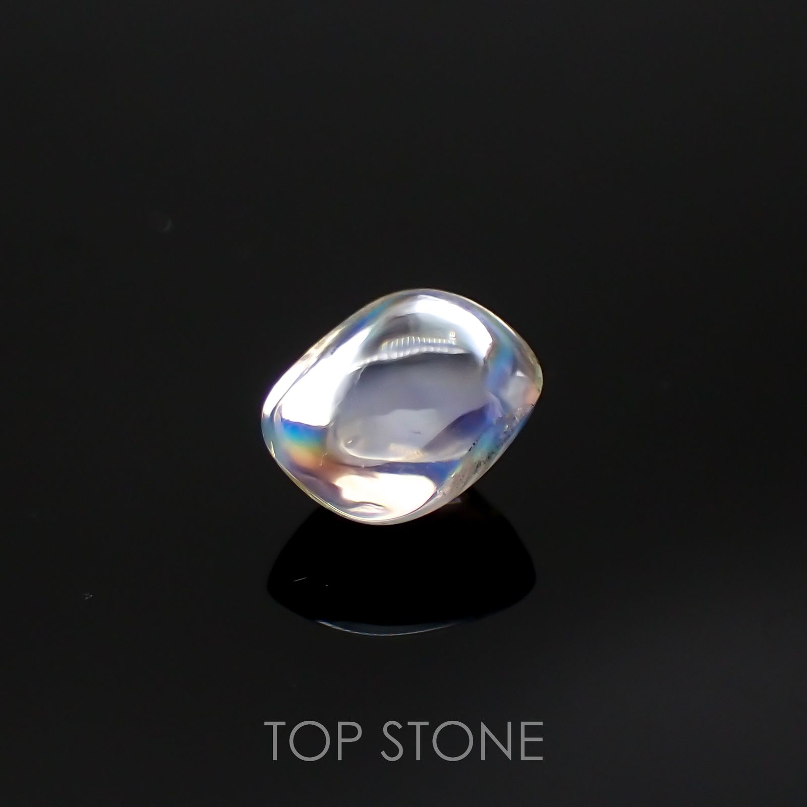 ◇バフカット◇レインボームーンストーン(宝石名ラブラドライト)マダガスカル産 1.43ct 識別済[220515919]7.6x5.8mm前後