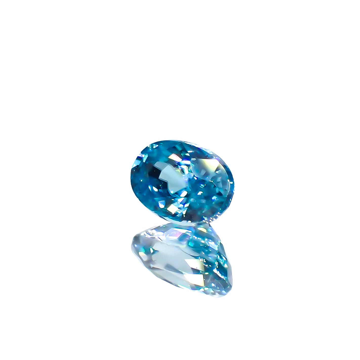 ブルージルコン(宝石名ジルコン)カンボジア産 0.94ct 識別済[230823036]6.1x4.1mm前後