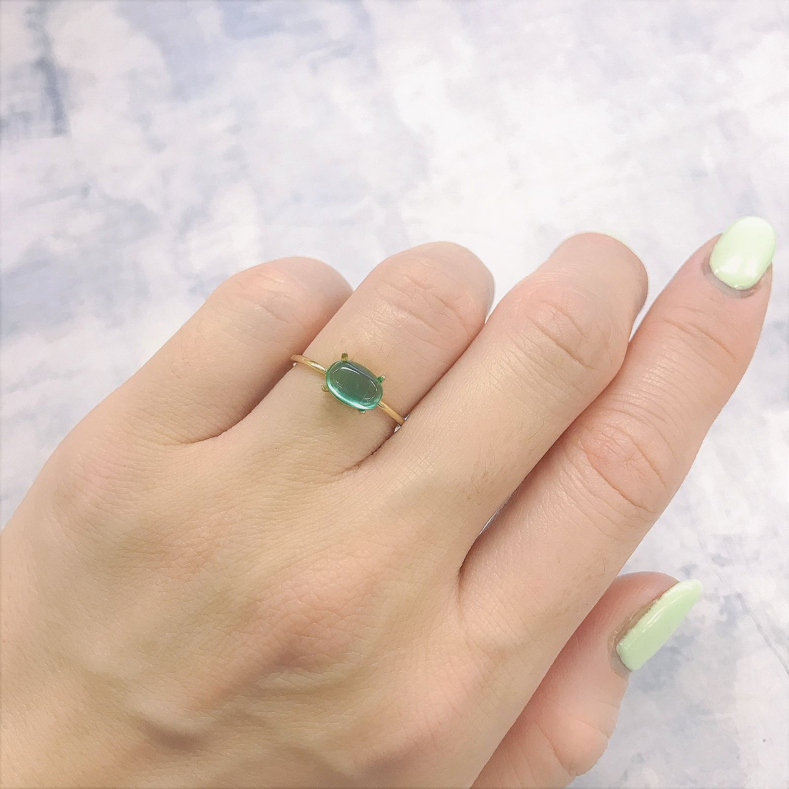 エメラルドキャッツアイ(宝石名エメラルド)コロンビア産 0.91ct 識別済 