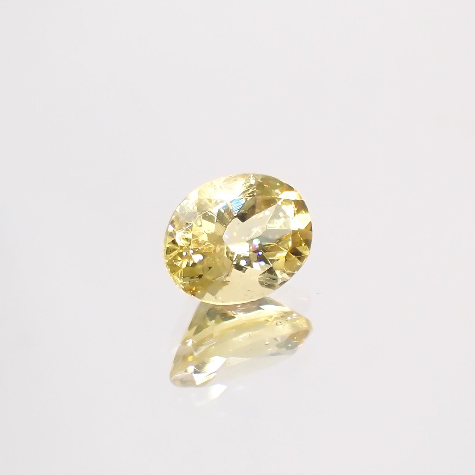 レモンイエローアパタイト(宝石名アパタイト) メキシコ産 1.25ct 識別済[210913227]7.8×6mm前後