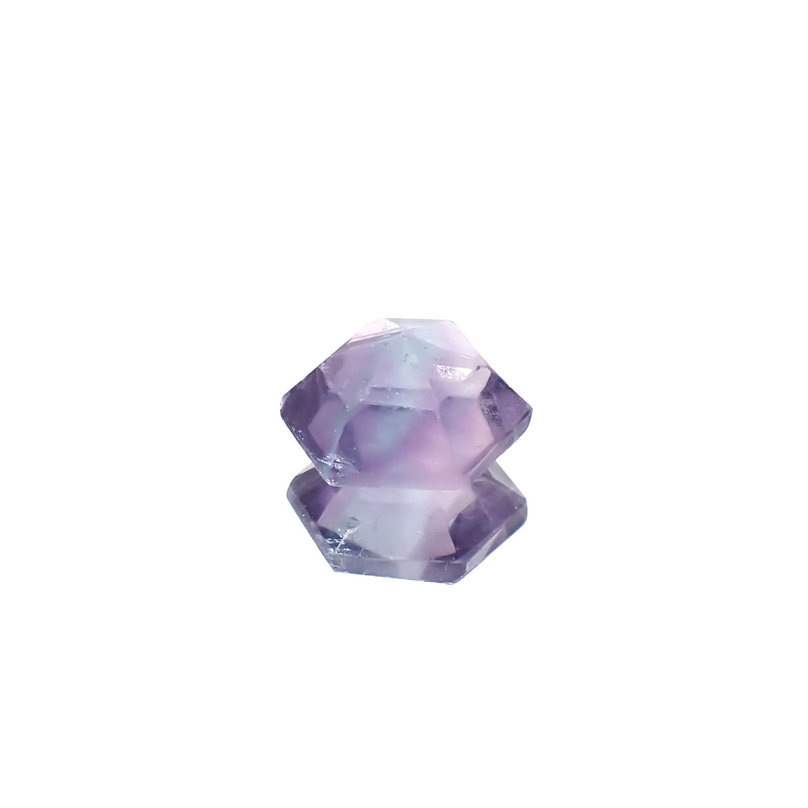 ◇ヘキサゴンカット◇パーティカラーフローライト フルオレッセンス 中国産 2.78ct[240628191]8.2x8.2mm前後