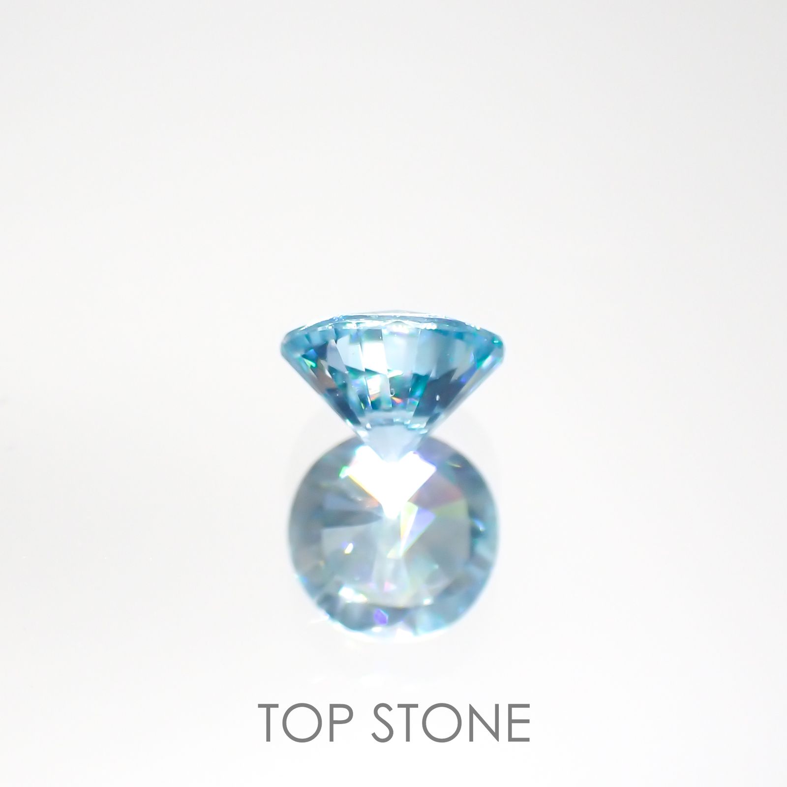 ブルージルコン(宝石名ジルコン) カンボジア産 0.92ct 識別済[211013443]5.8×5.7mm前後
