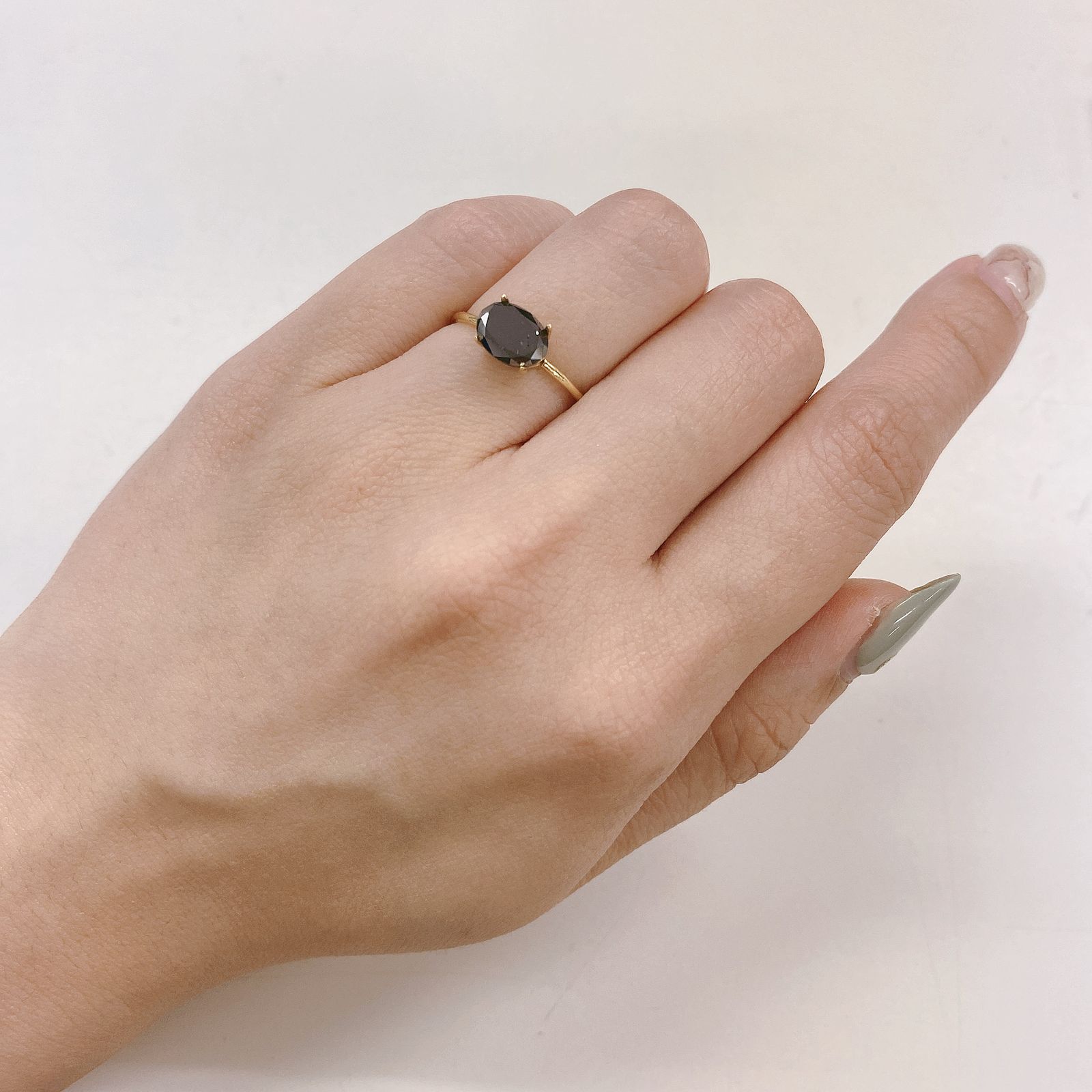 ブラックダイヤモンド(宝石名ダイアモンド) ジンバブエ産 1.25ct 識別済[210410136]8.1×6.1mm前後